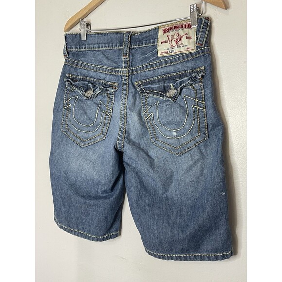 True Religion Surf Men's 32 Denim Shorts Jorts Button Fly Jean Cotton Y2K - Picture 7 of 9